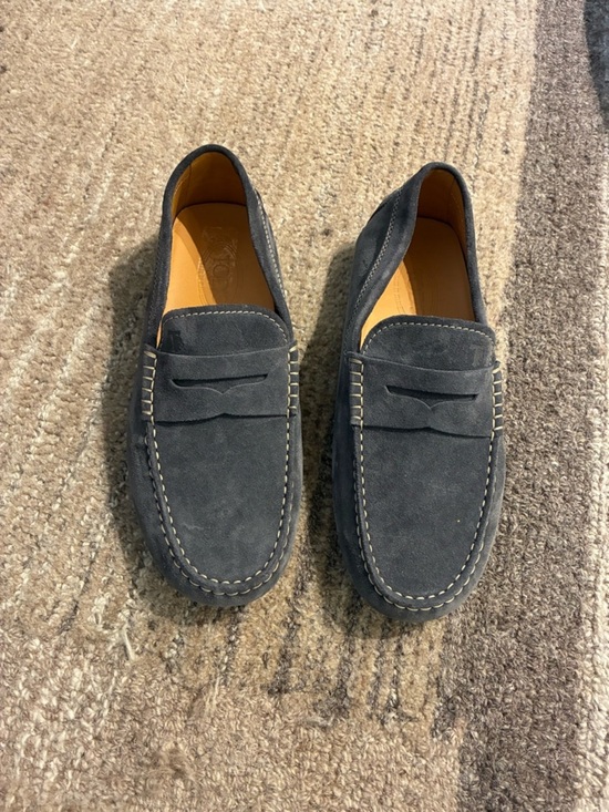 Tod\'s Gommino Suede Driving Shoes in Slate Blue Size 7.5 main image 13